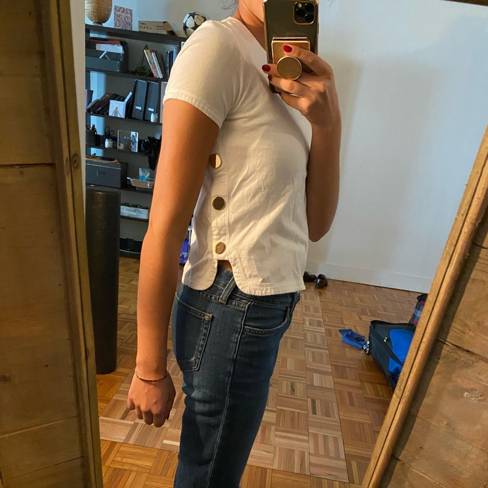 Crop white T shirt